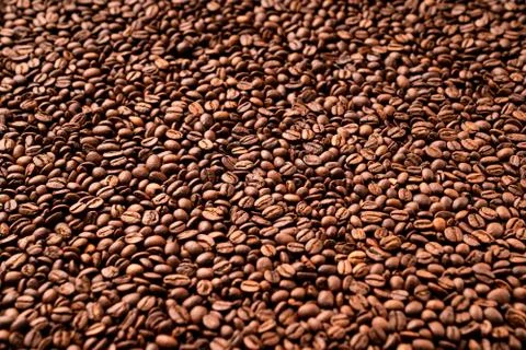 Close-up of roasted coffee beans Stock Photos