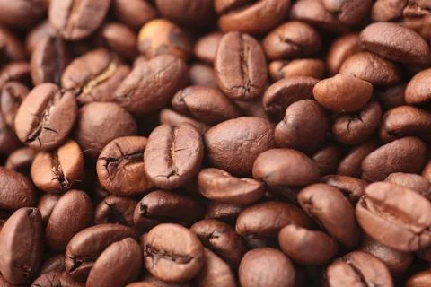 Close-up of roasted coffee beans Stock Photos