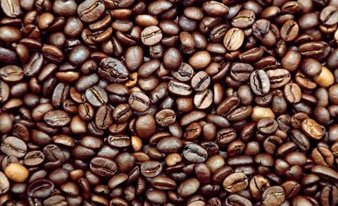 Close-up of roasted coffee beans Stock Photos