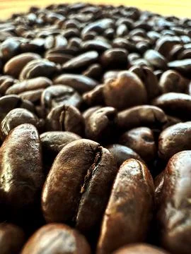 Close up of roasted coffee beans Stock Photos