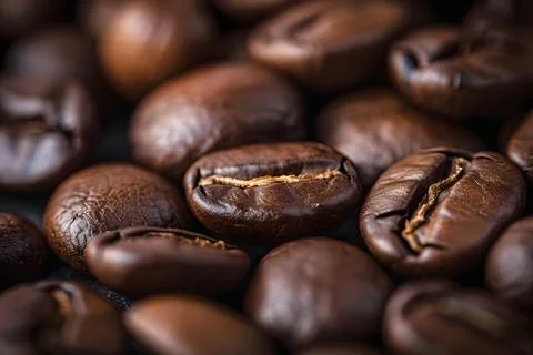 Close-up of roasted coffee beans Stock Photos