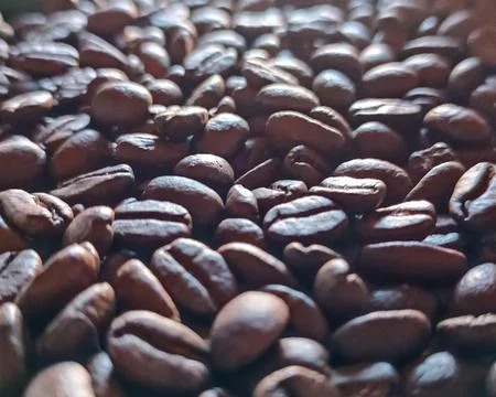 Close-up of roasted coffee beans Stock Photos