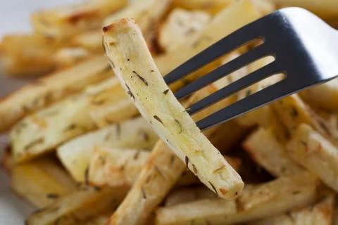 Close up roasted parsnip Stock Photos