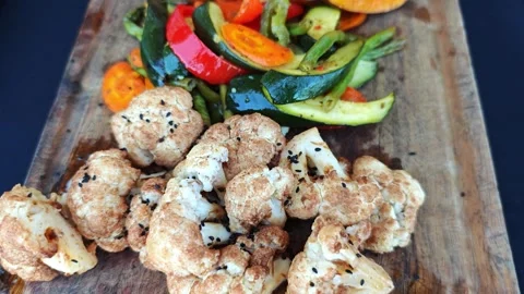 Close-up of Roasted Vegtables Stock Footage 324496476