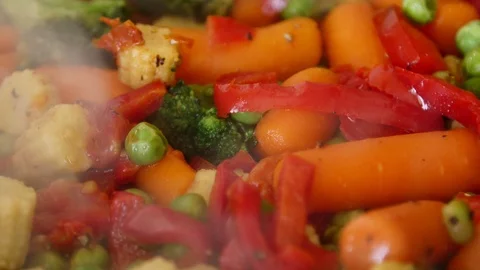Close-up of roasting vegetables Video stock 87764097