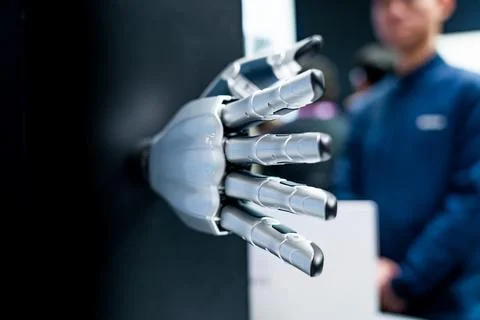 Close up of robot hand, concept of humanoid and technolgy innovation with 写真素材