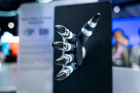 Close up of robot hand, concept of humanoid and technolgy innovation with Stock Photos