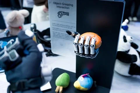 Close up of robot hand, concept of humanoid and technolgy innovation with Foto stock