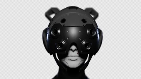 A close-up of a robot in a room, working on what is happening in the room Stock Footage 271622271