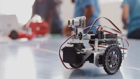 Close Up Of Robot Vehicle In After School Programming Club Stock Footage 111933640