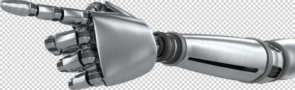 Close up of robotic arm gesturing Stock Illustration