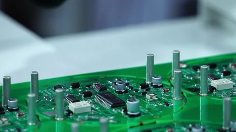 Close-up of the robots being used as part of the industry in the current account Stock Footage 112229040