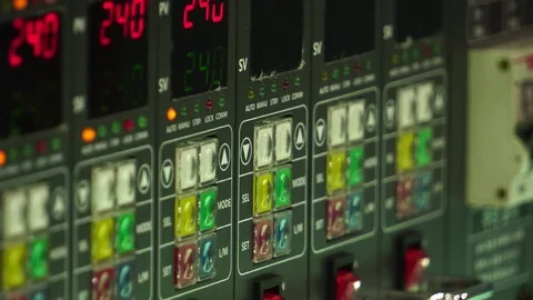 Close-up of the robots being used as part of the industry in the current account Stock Footage 112230004