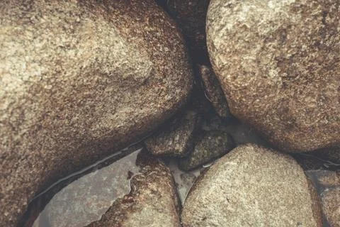 A close up of a rock in the beach Stock Photos
