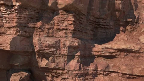 Close up of the rock. The camera pans along the brown rock. Video stock 147555330