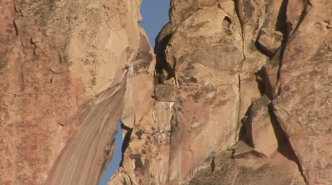 Close up of rock formation at El Morro Stock Footage 60588174