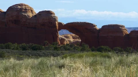 A close up of a rock formation in front of a mountain Video stock 156013839