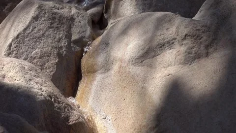 Close-up of a rock formation with spring with unique texture and shapes in .. Stock Footage 283718857