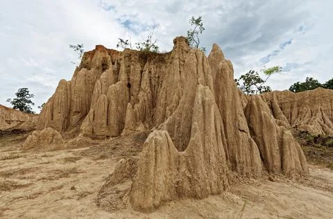 A close up of Rock formation structure in Sao Din Na Noi, Nan Thailand Stock Photos