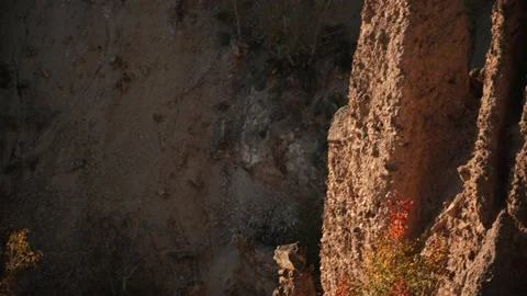 Close up of the rock formations in Devils Town, Serbia Stock Footage 234851332