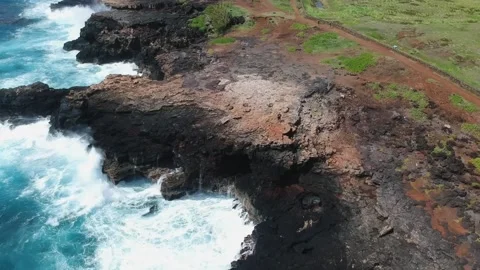 A close up of a rock near the ocean Stock Footage 155458340