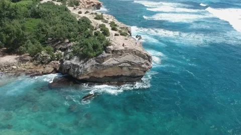 A close up of a rock near the ocean Stock Footage 155508708