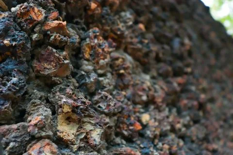Close Up of rock wall with bokeh effect Fotos de archivo