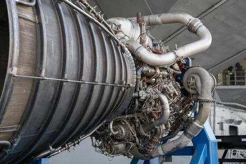 Close-Up of Rocket Engine Components Stock Photos