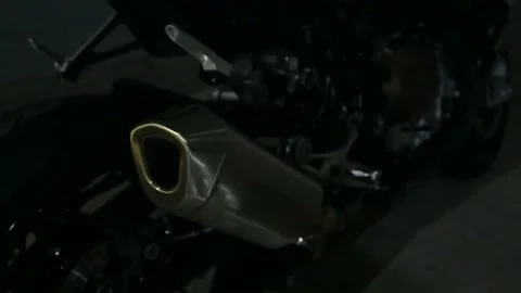 Close-up of rocket motorcycle pulled over for speeding violation 스톡 동영상 154934314