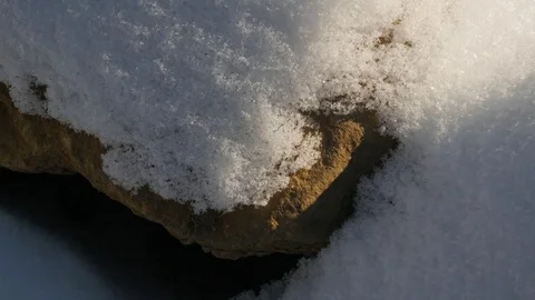 Close Up of Rocks in Snow Stock Footage 85060110