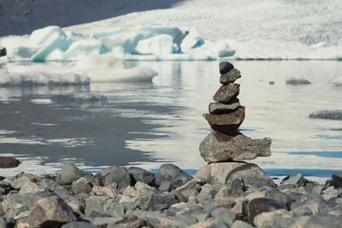 Close up rocks stack on sea coast concept photo Stock Photos