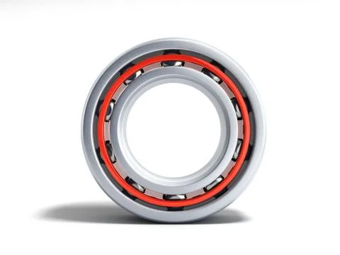 Close up of roller bearing 3d render on white Stock Illustration