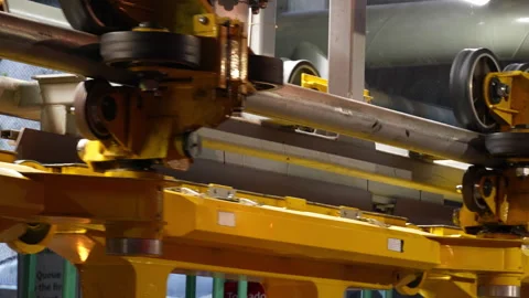 Close up of roller coaster wheels at Särkänniemi amusement park Stock Footage 337112668