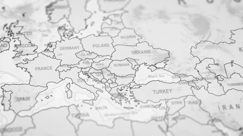 Close Up Of Romania Borders. World Map Animation. Stock Footage 331811981
