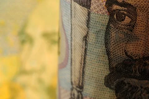 Close up on Romanian banknotes Stock Photos
