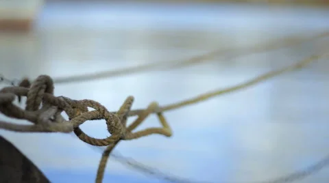 Close-up of rope knot. Stock Footage 49412783
