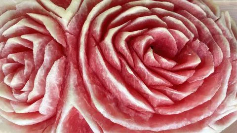 Close-up of rose pattern on watermelon Stock Photos