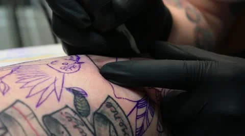 Close up Rose tattoo.MOV 스톡 동영상 10920187