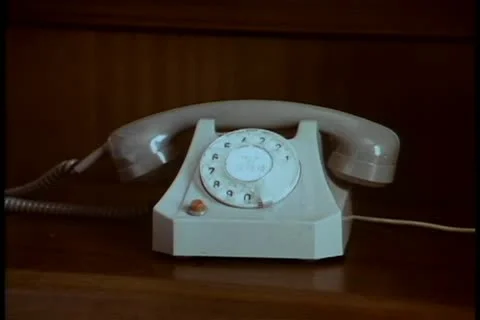 Close-up rotary phone Stock Footage 11348811