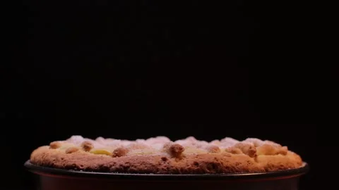 Close-up of Rotating Apple Pie Stock Footage 137796002