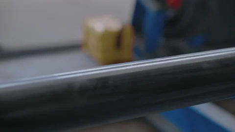 Close-up, Rotating Around axis Node of the Gimbal Shaft Mechanism at the Factory Stock Footage 158848929