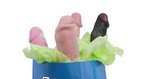 Close up on a rotating bag of dicks Stockbeeldmateriaal 219091277