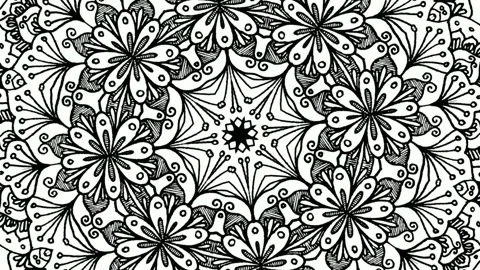 Close up of rotating computerized motion graphics of black and white, Stock Footage 131705169
