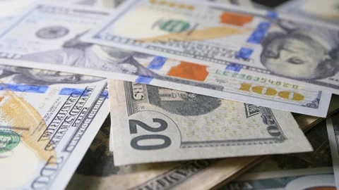 Close up of rotating dollar bills background Stock Footage 160561287