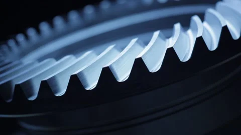 Close-up of a rotating gear wheel in an engine Stock Footage 137784905