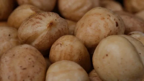 Close-up rotating hazelnuts, nut Vídeos de archivo 128062990