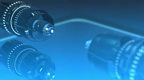 Close up of rotating hi tech gear Video stock 60938539