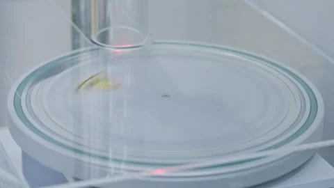 Close Up Of Rotating Laboratory Platev Stock Footage 315563917