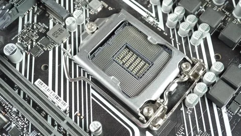 Close-up of a Rotating Motherboard With Other Components. Stock-Footage 282967333