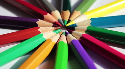 Close up of Rotating Pencils Stock Footage 41863352